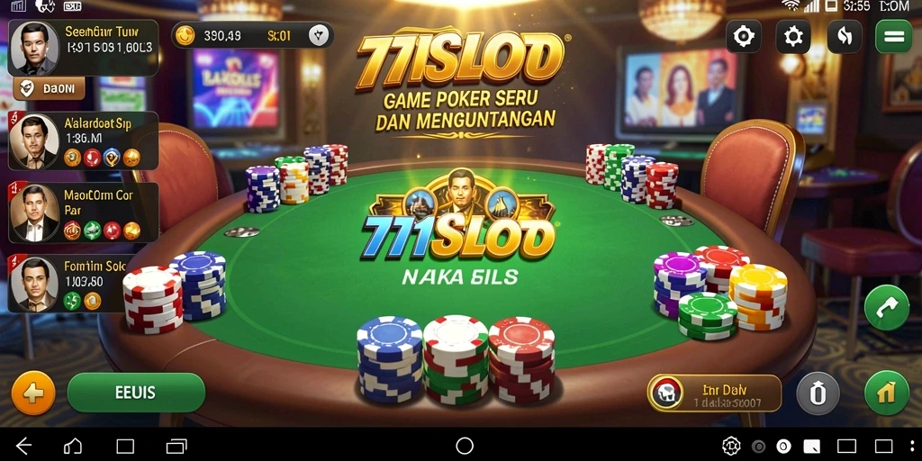 Screenshot permainan 171SLOT dengan tampilan meja poker yang menarik.