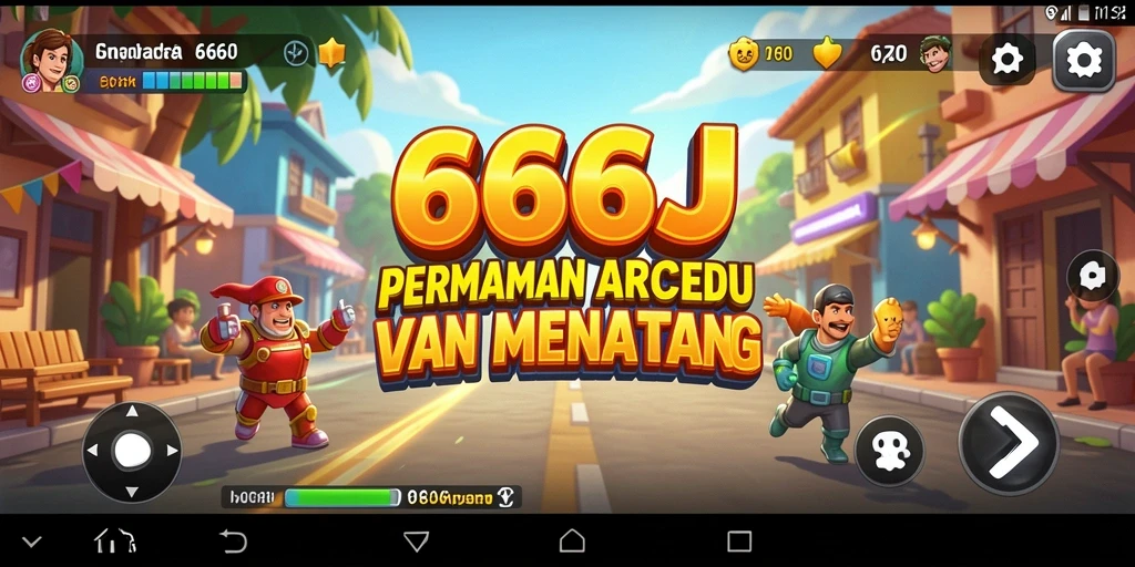 Tangkapan layar utama 666J menunjukkan aksi seru dalam gameplay Arcade.