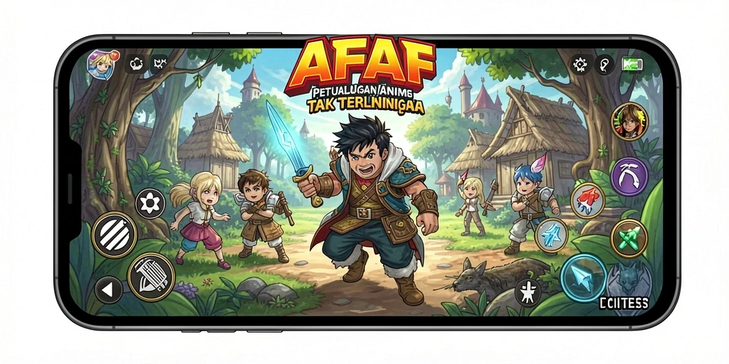 Tampilan gameplay AFAF yang menakjubkan dengan karakter anime.