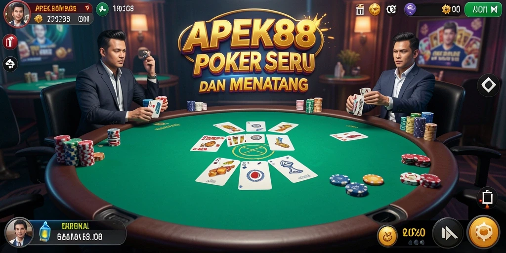 Tampilan gameplay menarik dari APEK88 saat bermain Poker.