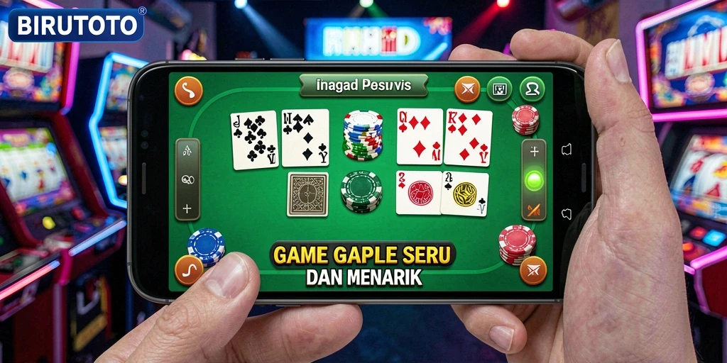 Tampilan screenshot BIRUTOTO dengan aksi seru permainan Gaple.