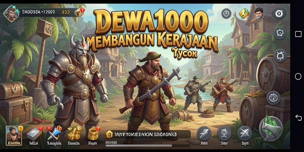 Tampilan gameplay DEWA1000 saat Anda membangun kerajaan Tycoon.