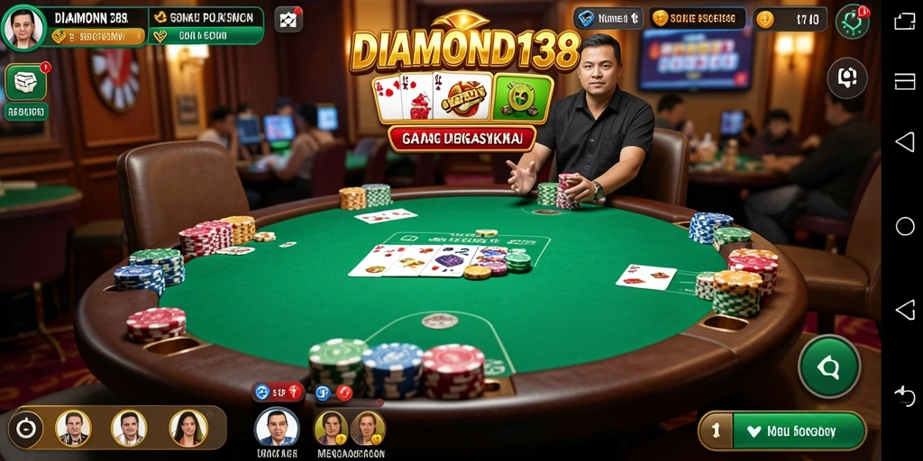 Tampilan gameplay poker yang menegangkan di DIAMOND138.