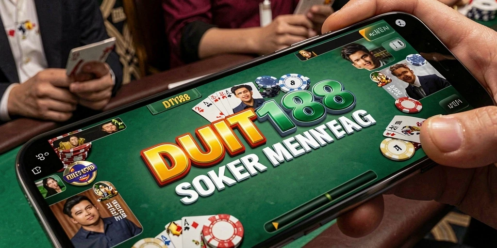 Tampilan gameplay seru dalam aplikasi poker DUIT188.