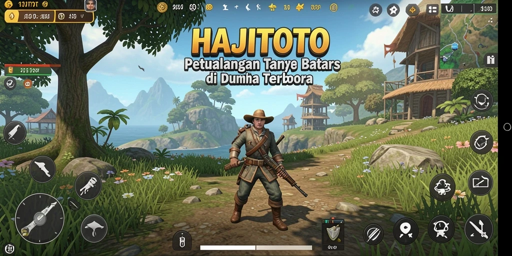 Tangkapan layar gameplay <strong>HAJITOTO</strong> menampilkan eksplorasi dunia terbuka yang luas.