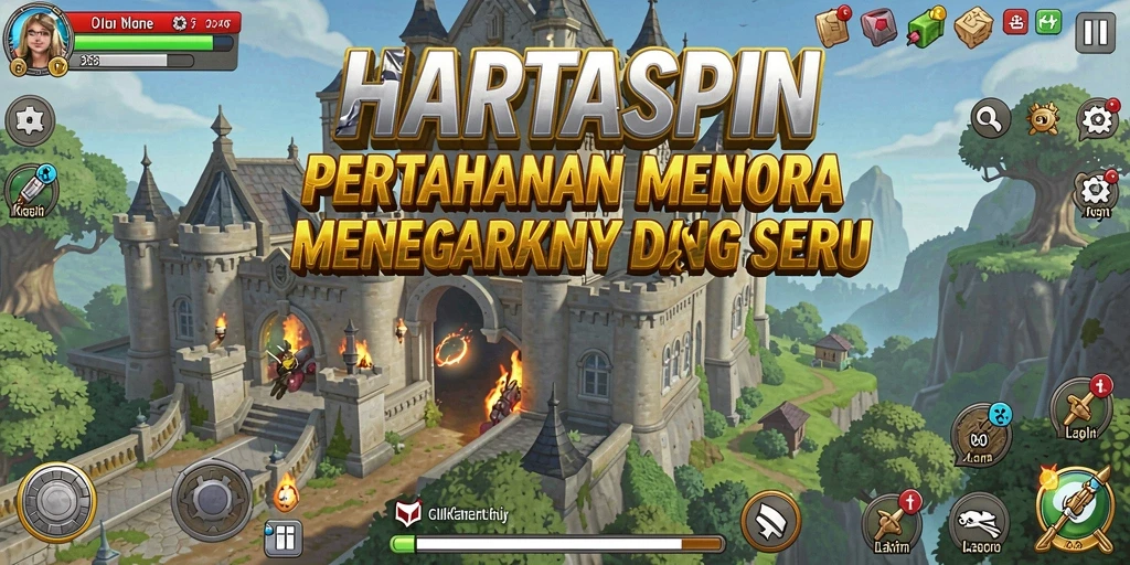 Tangkap momen seru gameplay HARTASPIN dalam Tower Defense.