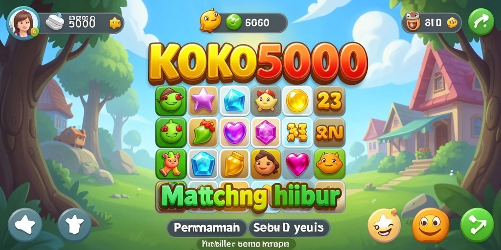 Screenshot gameplay KOKO5000 menunjukkan keseruan mencocokkan objek Match-3.