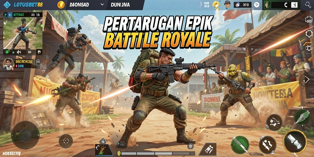 Tampilan gameplay seru di LOTUSBET88 saat bertarung di arena.