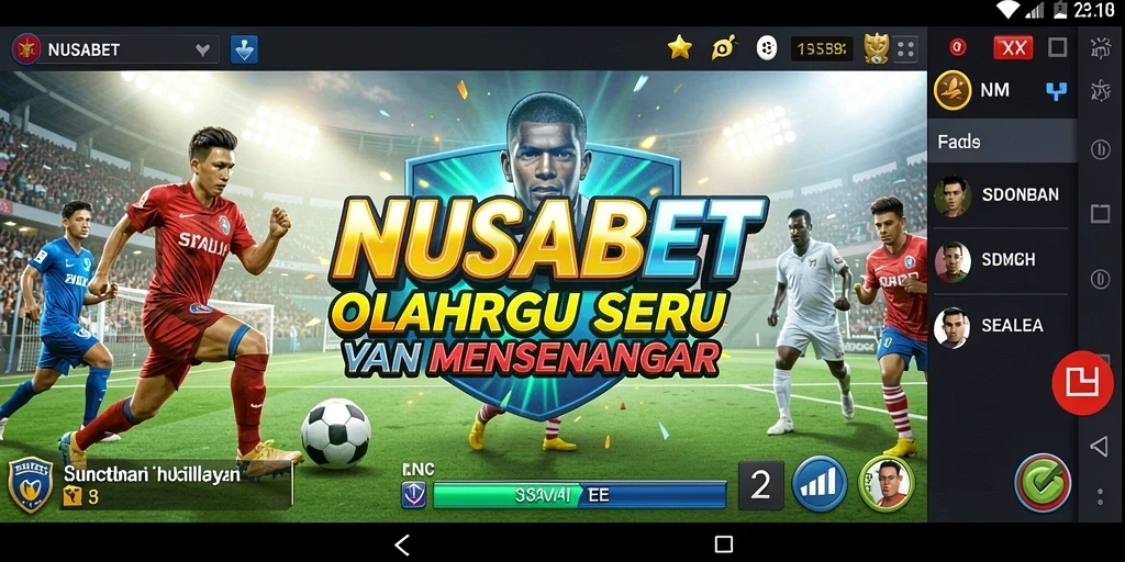 Tampilan gameplay menarik dari NUSABET yang menggambarkan berbagai olahraga.