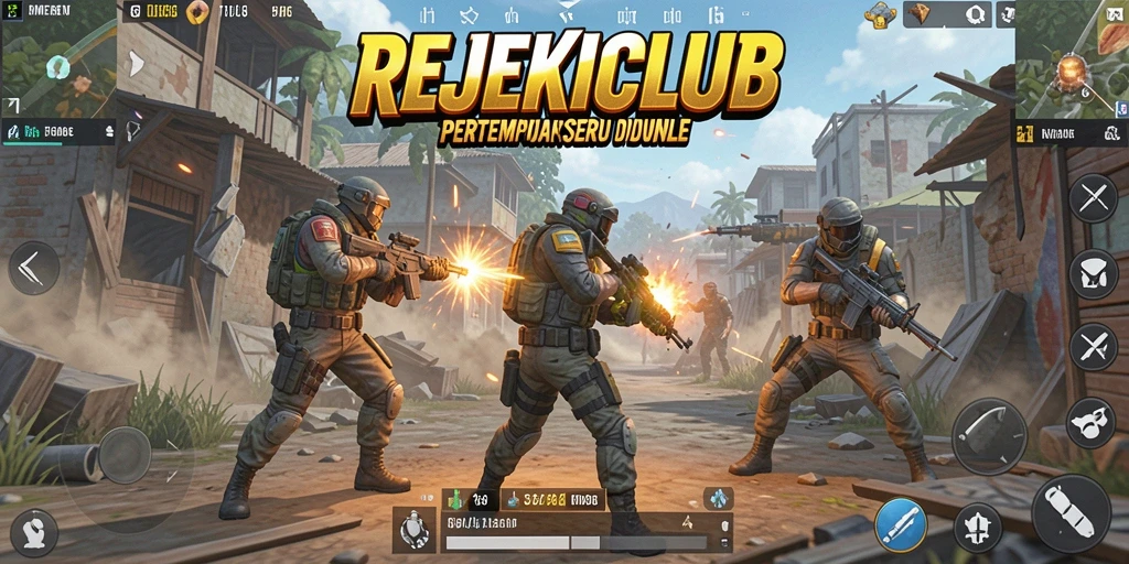 Screenshot gameplay seru dalam pertempuran Battle Royale.