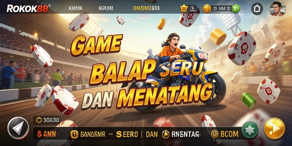 Tangkapan layar ROKOK88 menunjukkan adrenalin tinggi saat balapan.