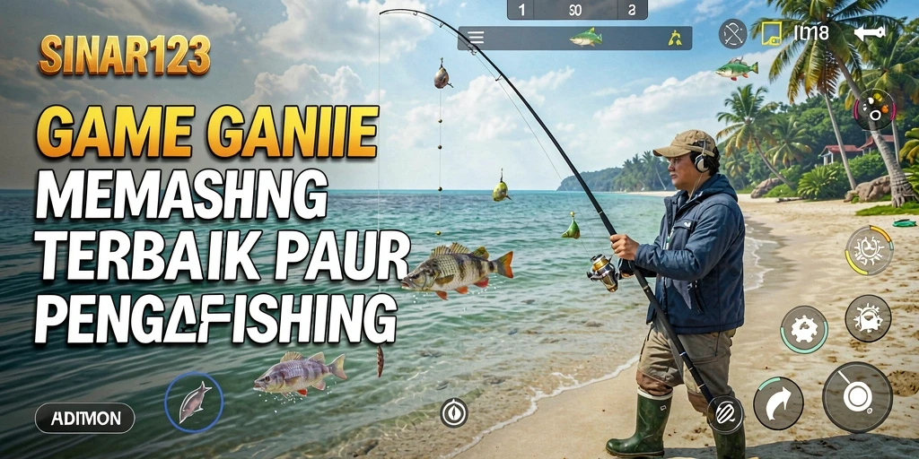 Screenshot gameplay SINAR123 menampilkan pengalaman memancing yang seru di berbagai lokasi.