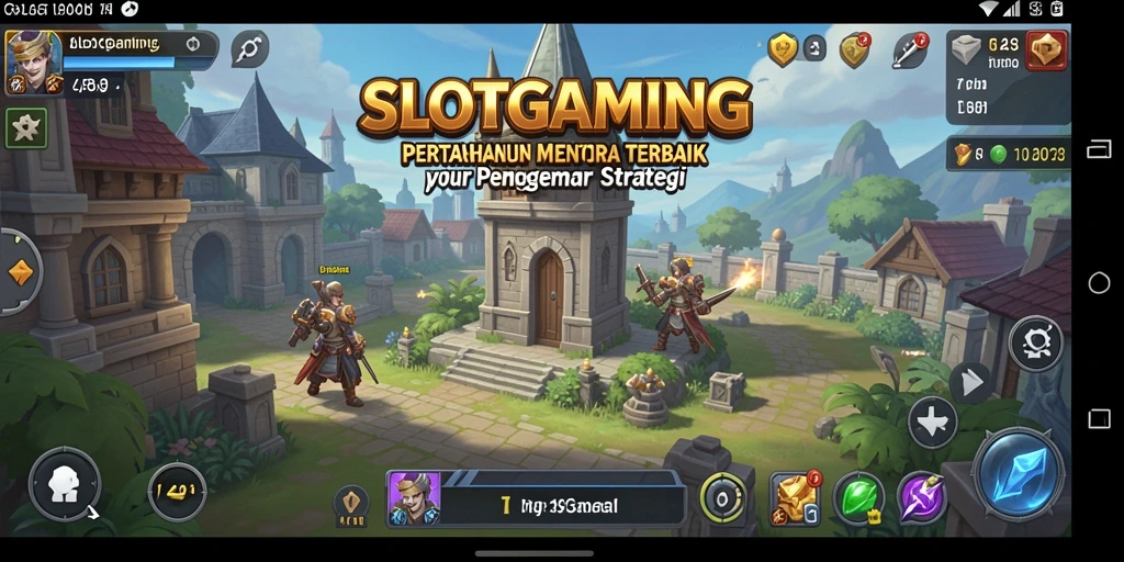 Tampilan menara dan aksi seru dalam gameplay Tower Defense SLOTGAMING.