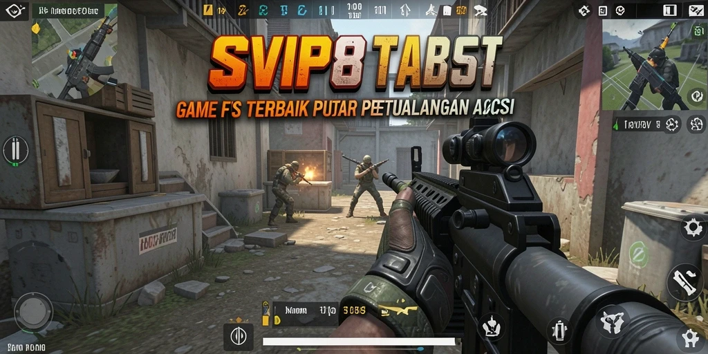Screenshot gameplay SVIP8 yang menunjukkan aksi tembak-menembak intens.