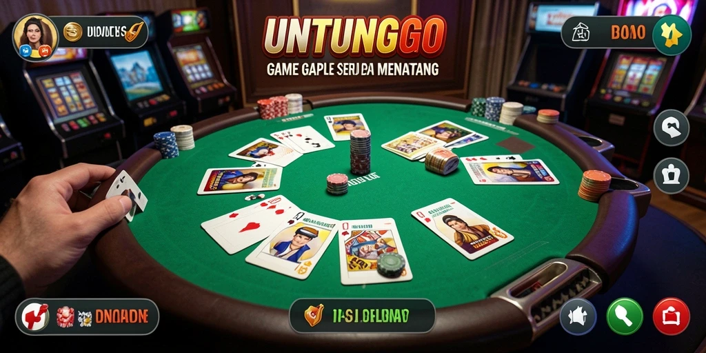 Tampilan gameplay seru dalam permainan Gaple UNTUNGGO.