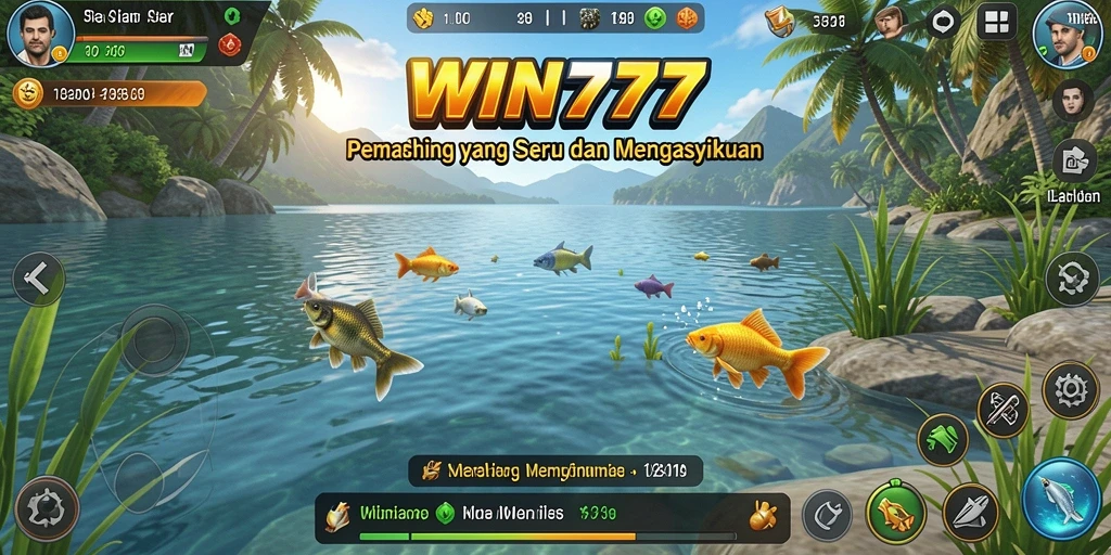 Screenshot game WIN777 yang mendebarkan saat memancing.