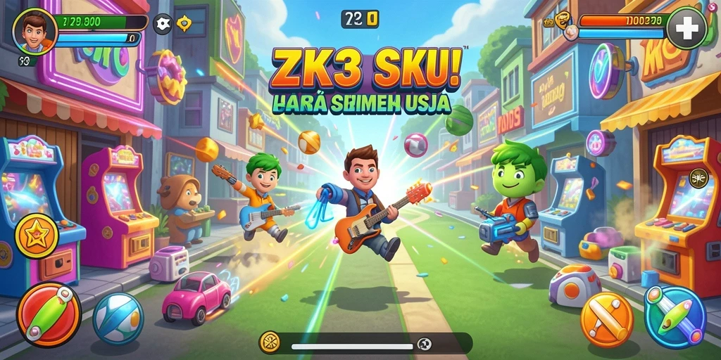 Gameplay menantang ZK3 dengan grafis yang menarik dan penuh warna.